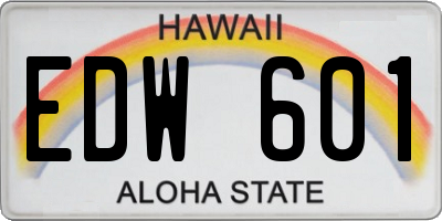 HI license plate EDW601