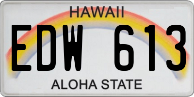 HI license plate EDW613