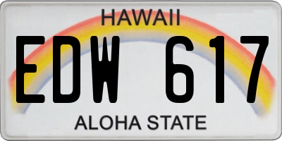 HI license plate EDW617