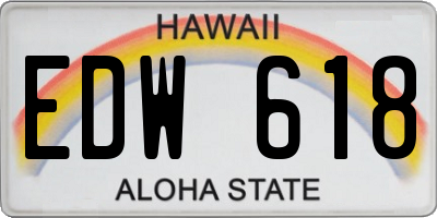 HI license plate EDW618