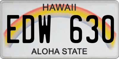 HI license plate EDW630