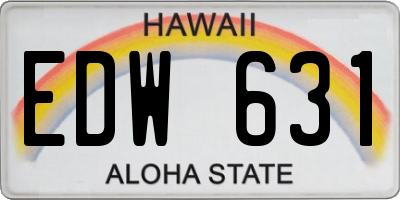 HI license plate EDW631