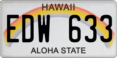HI license plate EDW633