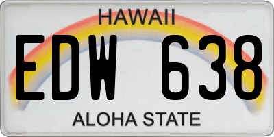 HI license plate EDW638