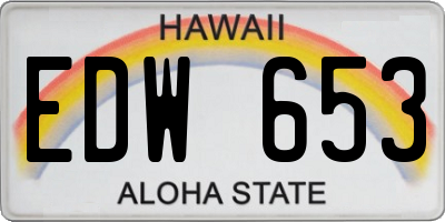 HI license plate EDW653