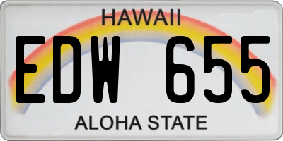 HI license plate EDW655
