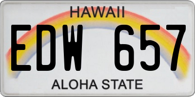 HI license plate EDW657
