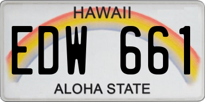 HI license plate EDW661