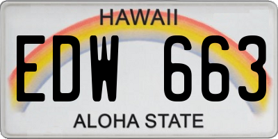 HI license plate EDW663