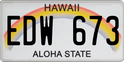 HI license plate EDW673