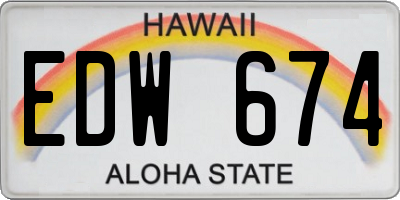 HI license plate EDW674