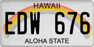 HI license plate EDW676