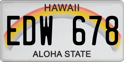 HI license plate EDW678