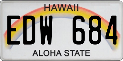 HI license plate EDW684