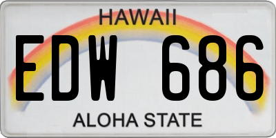 HI license plate EDW686