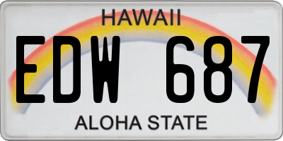 HI license plate EDW687