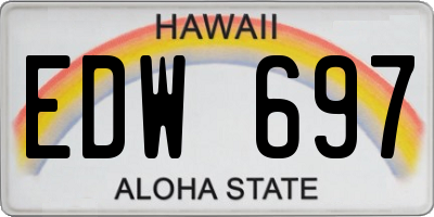 HI license plate EDW697