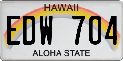 HI license plate EDW704