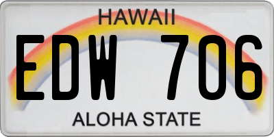 HI license plate EDW706