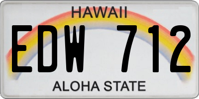 HI license plate EDW712