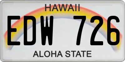 HI license plate EDW726