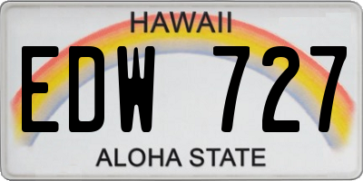 HI license plate EDW727