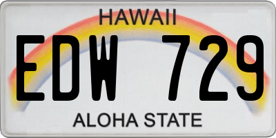 HI license plate EDW729