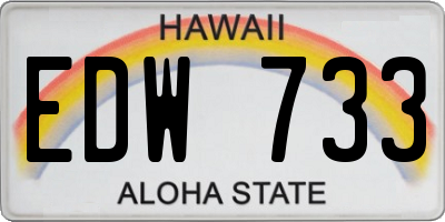 HI license plate EDW733