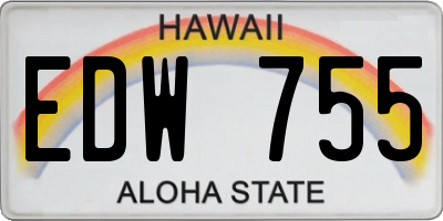 HI license plate EDW755