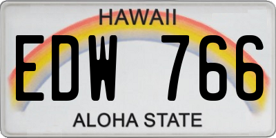 HI license plate EDW766