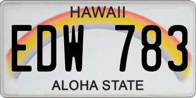HI license plate EDW783