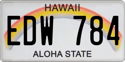 HI license plate EDW784