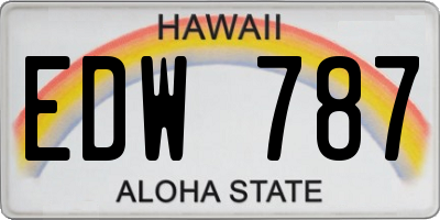 HI license plate EDW787