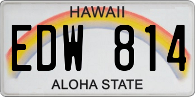 HI license plate EDW814