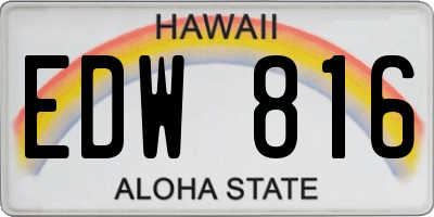 HI license plate EDW816
