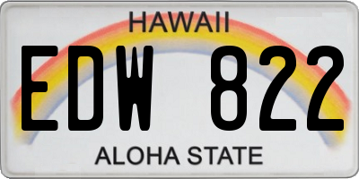 HI license plate EDW822