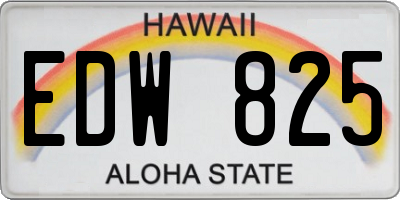 HI license plate EDW825