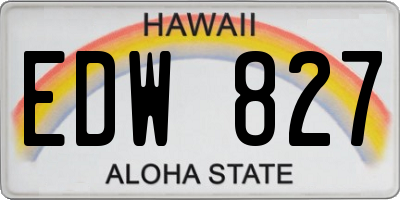 HI license plate EDW827