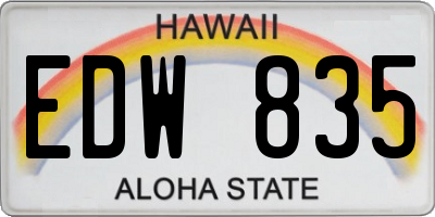 HI license plate EDW835