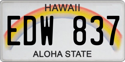 HI license plate EDW837