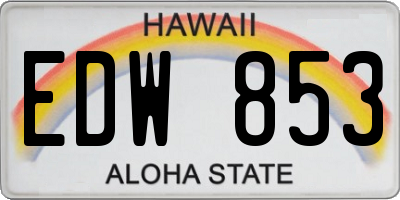 HI license plate EDW853