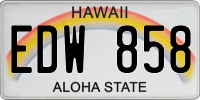 HI license plate EDW858