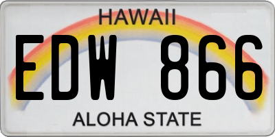 HI license plate EDW866