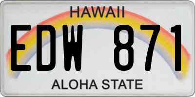 HI license plate EDW871