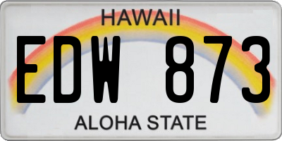 HI license plate EDW873