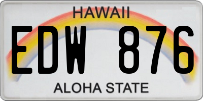 HI license plate EDW876