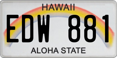 HI license plate EDW881