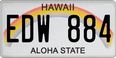 HI license plate EDW884