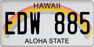 HI license plate EDW885