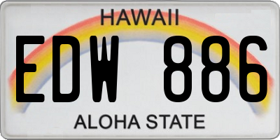 HI license plate EDW886